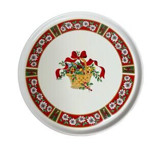 Charlton Hall by Kobe Cake Plate Serving Platter Christmas Basket 11.5 Inches
